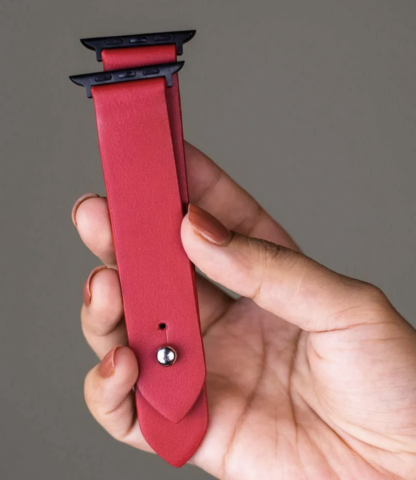 Red Leather Apple Watch Strap for women - Image 2
